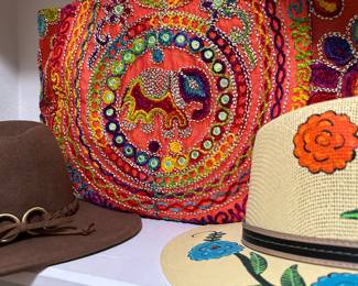 colorful bags and hats