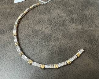 Two tone diamond bracelet