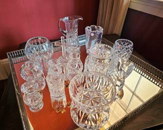 Waterford, Baccarat, Orrefors, etc.
