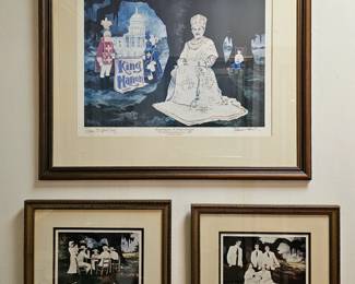 Signed Rodrigue prints, one artist's proof, Washington Mardi Gras (hanging in the butler's pantry)