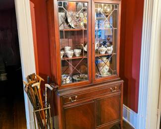 Vintage Federal style mahogany china cabinet (living room)