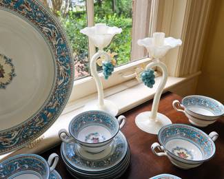 Venetian glass candlesticks