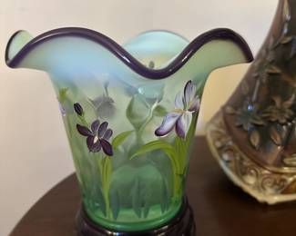 Fenton Glass Vase Hand Painted