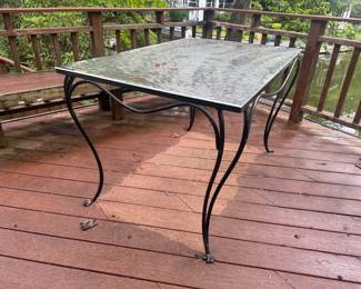 Wrought Iron Framed Outdoor Patio Table