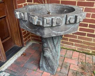 MCM Brutalist Concrete Bird Bath Fountain by Al's Garden Art Inc. / CA