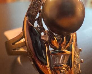 14K Gold & Tahitian Pearl Ring