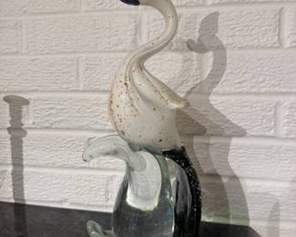 Murano Glass Swan Sculpture