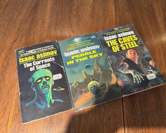 "The Currents of Space", "Pebble in the Sky" & "The Caves of Steel" by Isaac Asimov / Paperbacks
