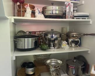 Collection of Pots, Pans, Candles, Lamps & Chafing Dishes