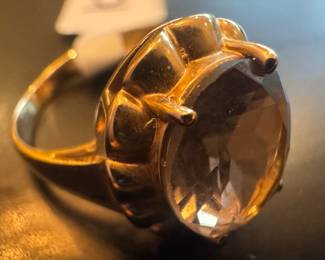 14K Gold & Smokey Topaz Ring