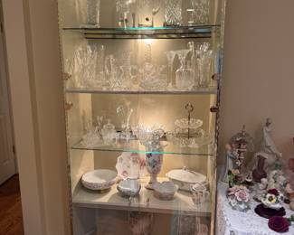 Lighted Glass 5 Tier Curio Cabinet (33"W x 77"H x 16"D) (2 Available)