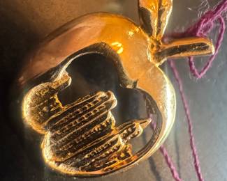 14K Gold NY Apple Charm Pendant