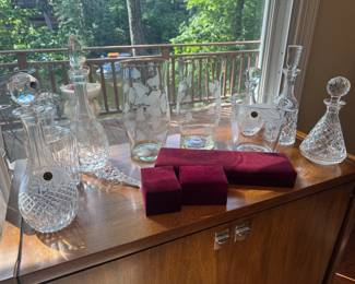 Large Collection of Crystal Decanters