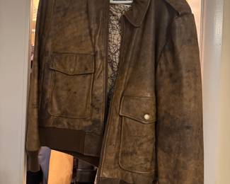Men's Burma Leather Bomber Jacket Size 40 Regular