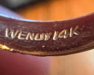 14K Gold & Rhinestone Ring