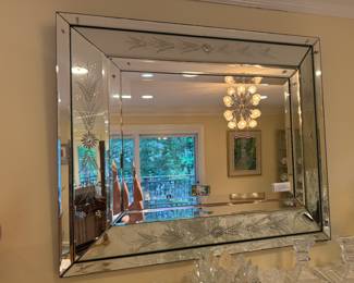 Italian Wall Mirror with Solid Wood Backing (34"W x 27"H)