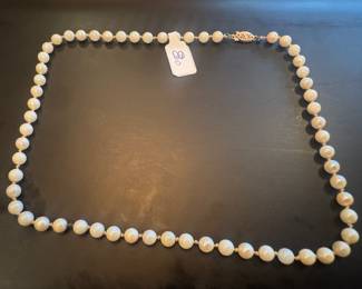 14K Gold Clasp Pearl Necklace