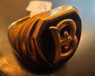 10K Gold "B" Ring