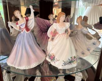 Royal Doulton "June" Figure of the Month Porcelain Figurine (Front Left), Royal Doulton "Isadora" Porcelain Figurine (Back Center), Royal Doulton "Pretty Ladies" Porcelain Figurine (Right Center), Royal Doulton "Kathy" Porcelain Figurine