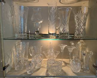 Large Collection of Crystal Vases