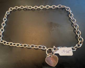 Sterling Silver Necklace with Sterling Silver Heart Pendant