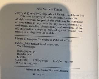 "The Simarillion" by J. R.R. Tolkien / American First Edition