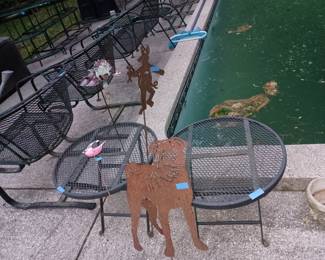 Metal tables and chairs