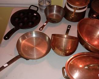 Lots of copper cookware