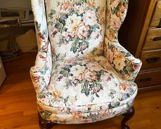 #35 flower wing back chair $35.00