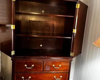 #52 wood armoire with 4 drawers and 2 doors 40x22x73 $65.00