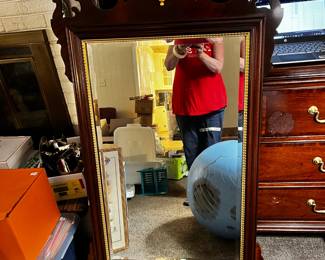 #55 bevel mirror with gold shell 28x51 $45.00