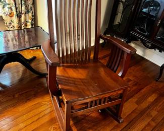 #16 wood rocking chair heavy $75.00