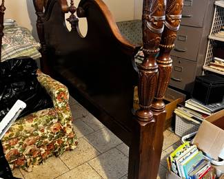 #73 queen rice bed taken apart but all pieces are here but the slats $100.00