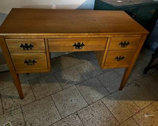 #65 wood desk with 5drawers 45x20x31 $75.00