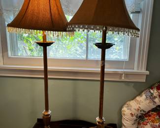 #29 pair of gold buffet lamp 31 tall $70.00