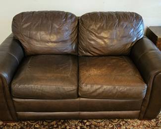 Leather loveseat