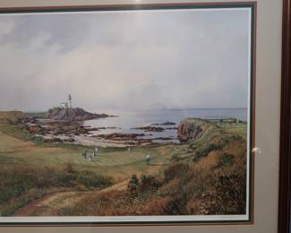Donald M. Shearer Golf Print – “The Ailsa Course, Turnberry”
Limited edition (#542/850) signed print by renowned Scottish artist Donald M. Shearer, featuring the iconic Turnberry golf course and lighthouse. Professionally framed and matted under glass.