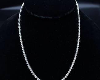 NEW! Stunning 11.70 Carat Diamond Tennis Chain Necklace in Platinum