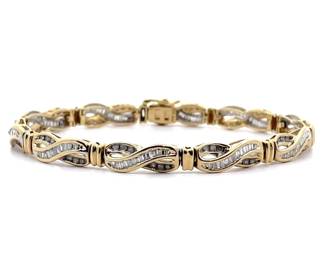 3 Carat Natural Diamond Infinity Symbol Tennis Bracelet in Yellow Gold