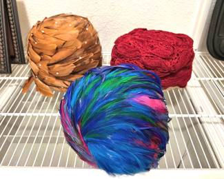 Vintage hats - the blue one is Christian Dior