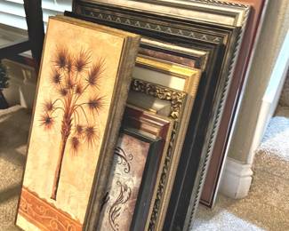 Some of the framed artwork