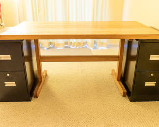 Desk and file cabinets 100.00