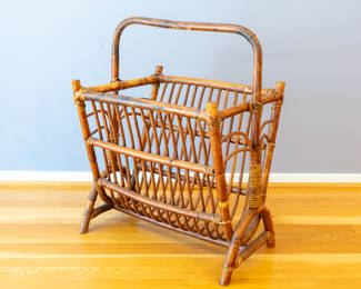 Wicker magazine rack. 5.00