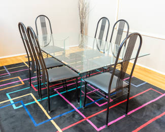 Dining room set Glass table 6 chairs 150.00