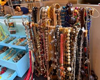 Vintage Jewelry by the table full - quality!!