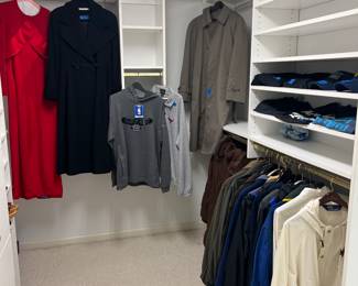 Men’s jackets, ladies’ cashmere and wool coat