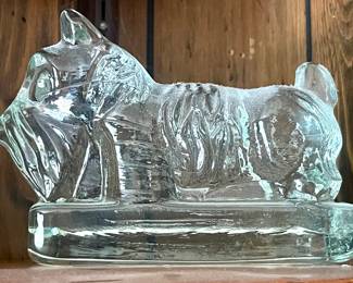 Vintage Scottie Clear Glass Bookends