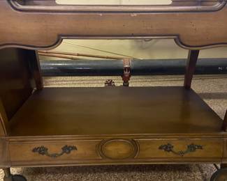 Vintage wood serving cart