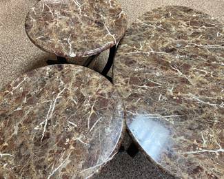 Faux marble coffee and end tables