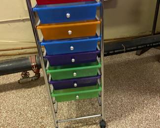 Craft storage drawers on rollers